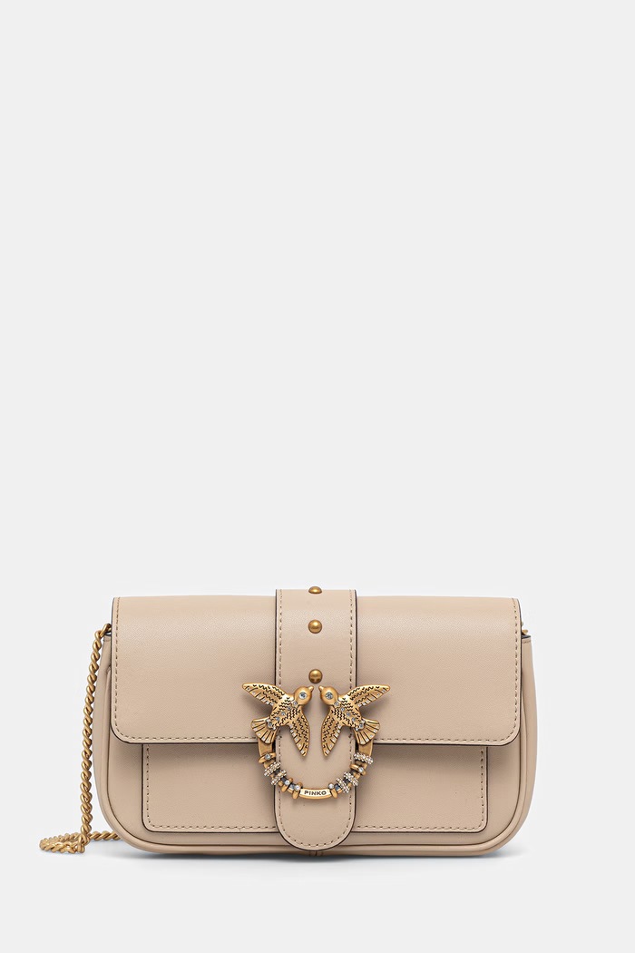 Pinko crossbody torba za žene kožna bež 107072.A0F1