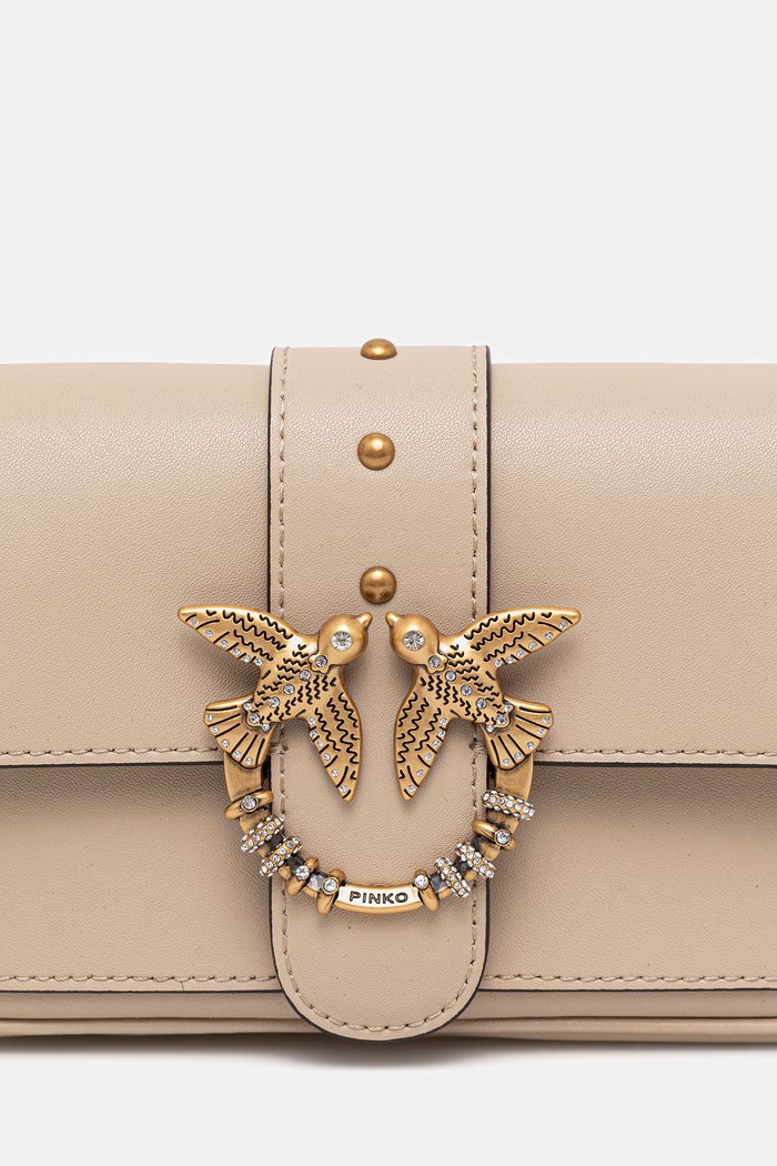 Pinko crossbody torba za žene kožna bež 107072.A0F1
