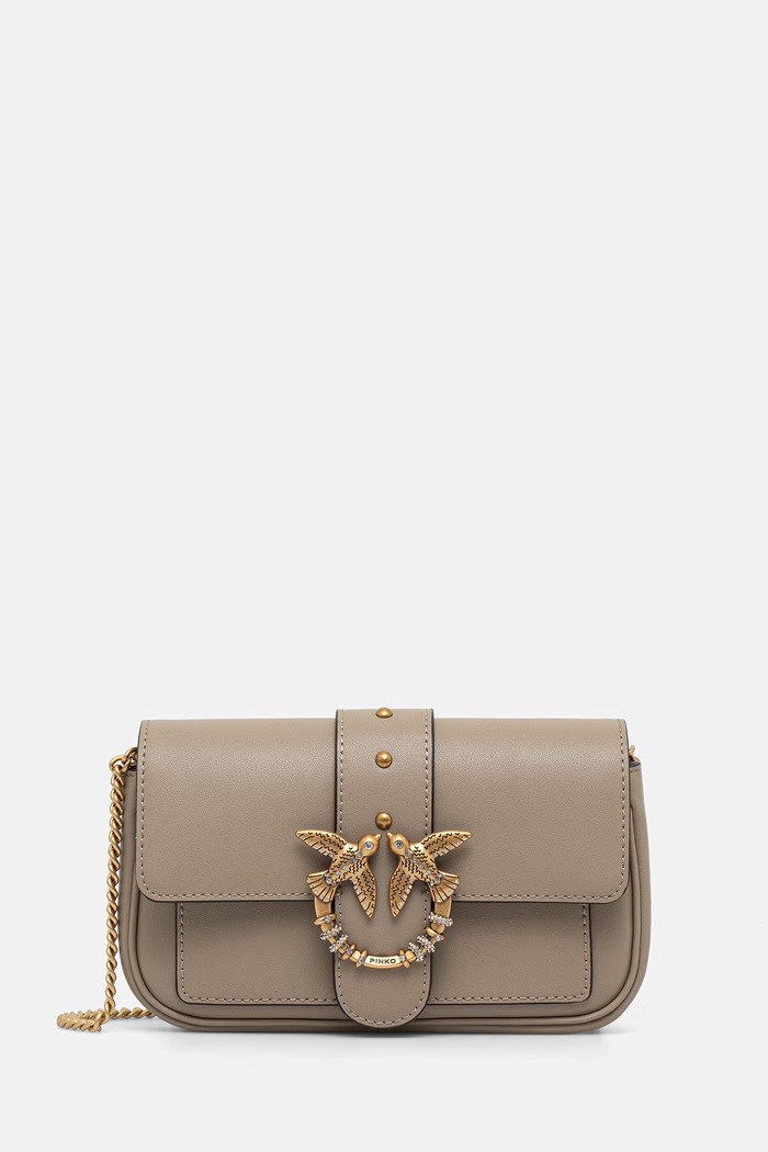 Pinko torebka crossbody damska skórzana beżowy 107072.A0F1