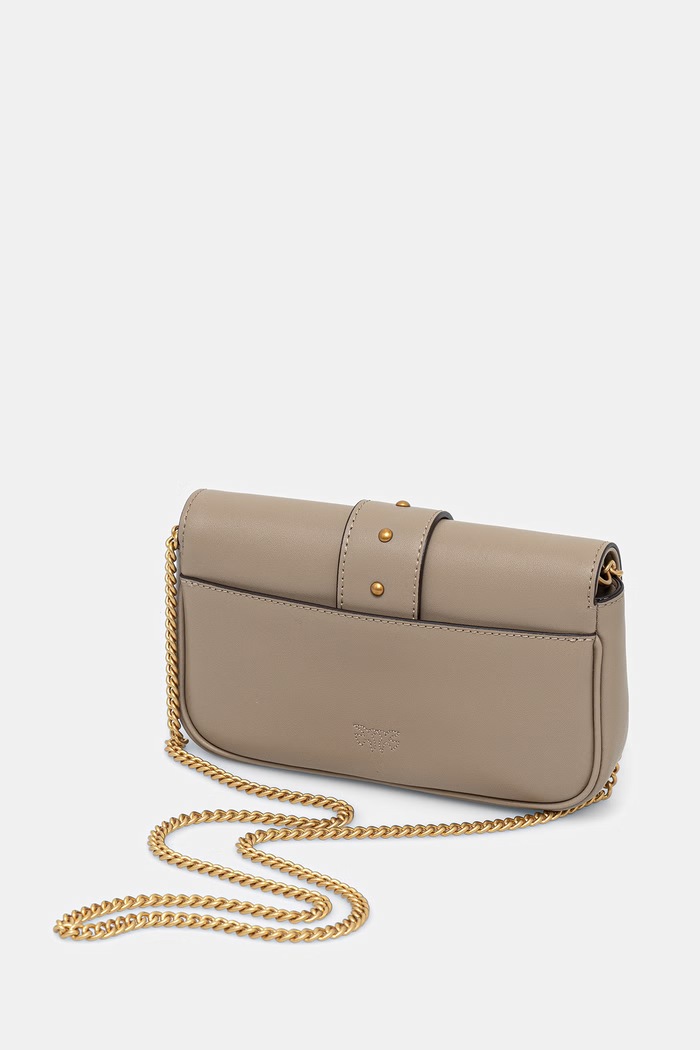 Akcesoria Pinko torebka crossbody damska skórzana 107072.A0F1 beżowy