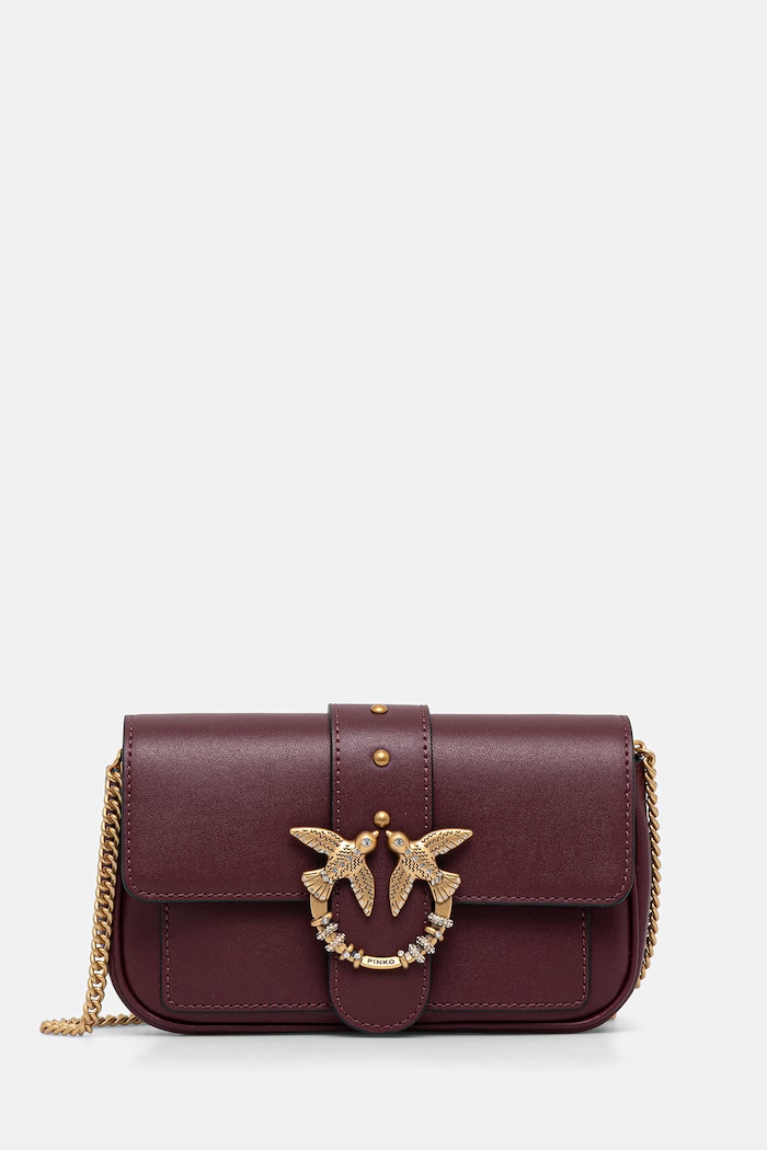 Pinko crossbody kabelka dámska kožená burgundské 107072.A0F1