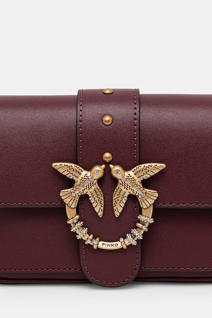 Pinko crossbody kabelka dámska kožená 107072.A0F1 burgundské AW26