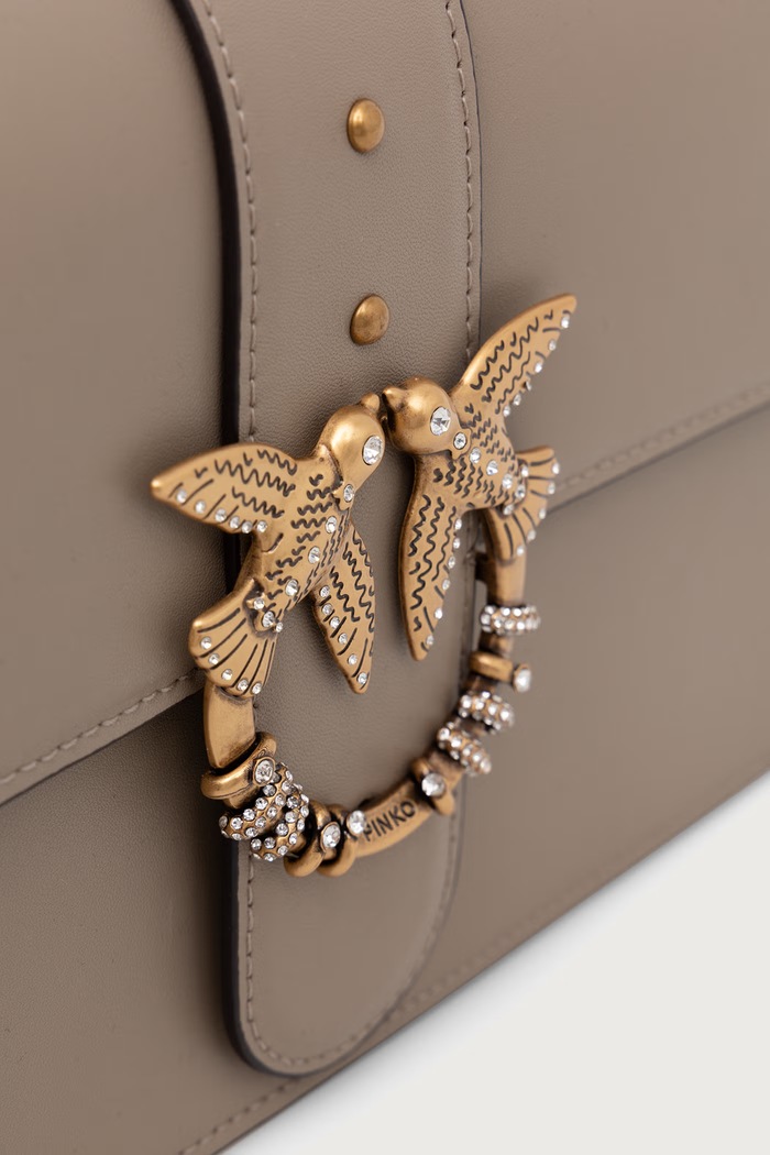 Pinko torebka crossbody damska skórzana beżowy 107070.A0F1