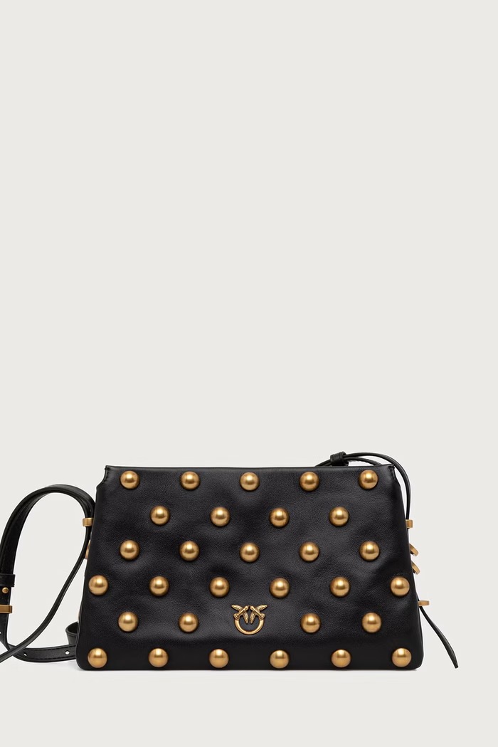 Pinko Crossbody torba za žene od kože crna 107063.A0QO