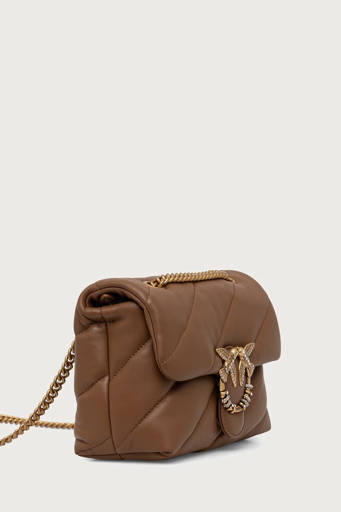 Pinko Torebka crossbody damska skórzana 107058.A0F2 brązowy AW26