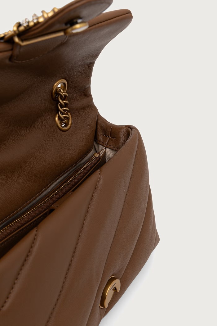 Geantă crossbody pentru femei din piele Pinko maro 107058.A0F2