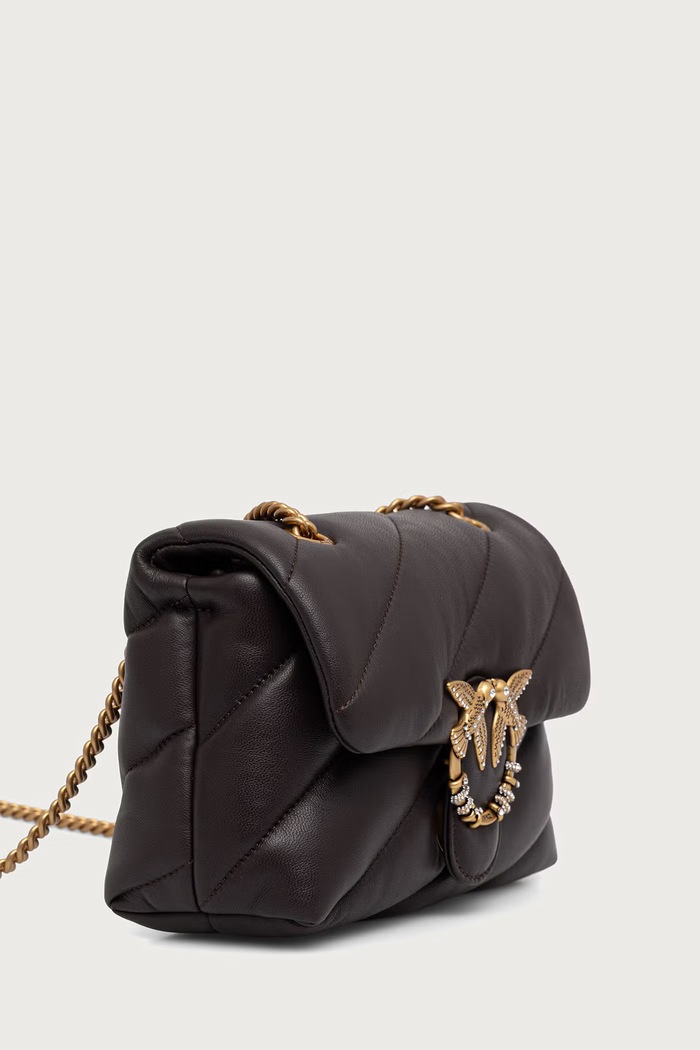 Pinko Torebka crossbody damska skórzana 107058.A0F2 brązowy AW26