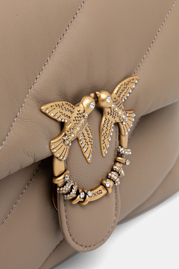 Pinko torebka crossbody damska z imitacji skóry brązowy 107057.A0F2