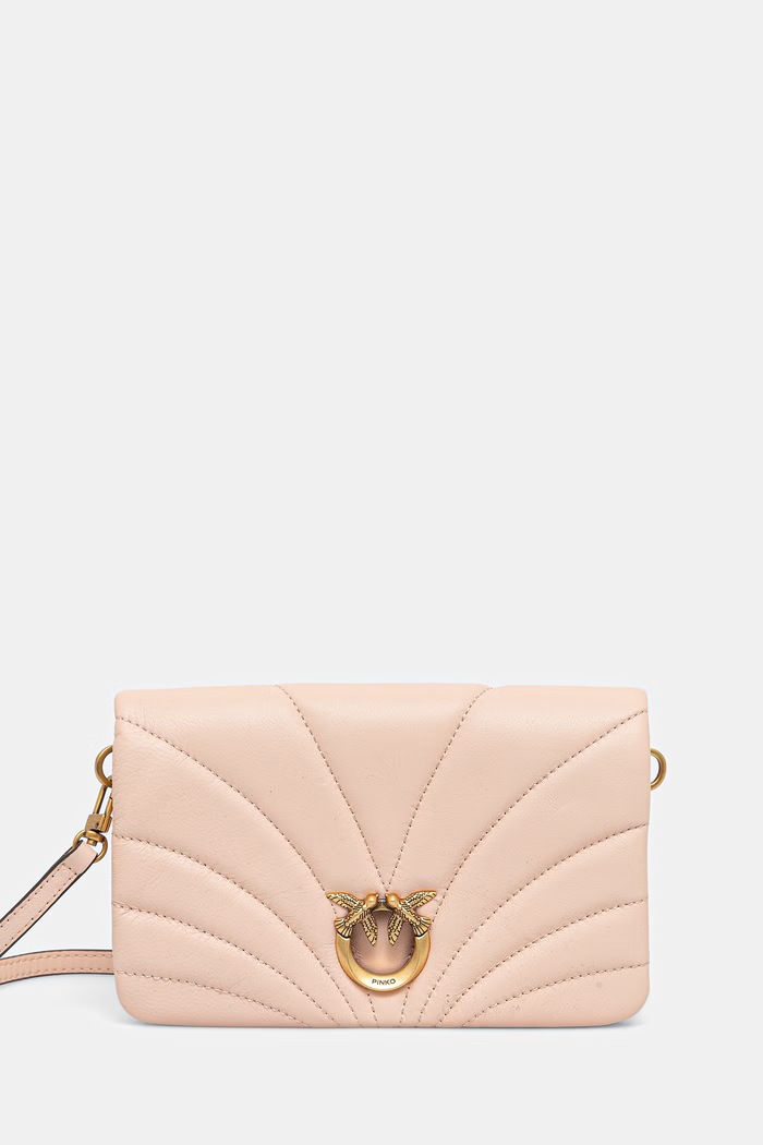 Pinko torebka crossbody damska skórzana beżowy 107039.A0F2