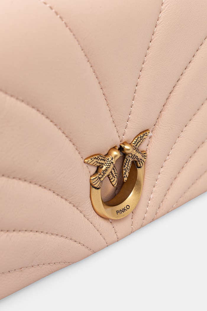 Akcesoria Pinko torebka crossbody damska skórzana 107039.A0F2 beżowy