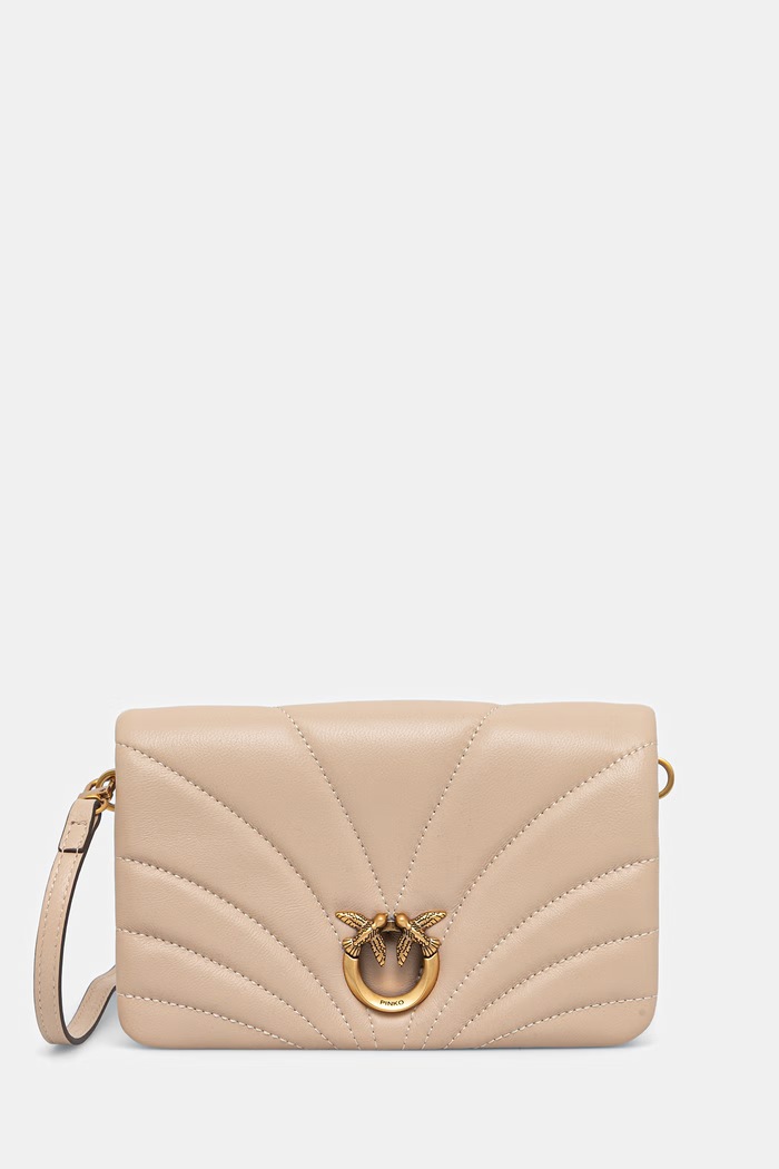 Pinko crossbody torba za žene kožna bež 107039.A0F2