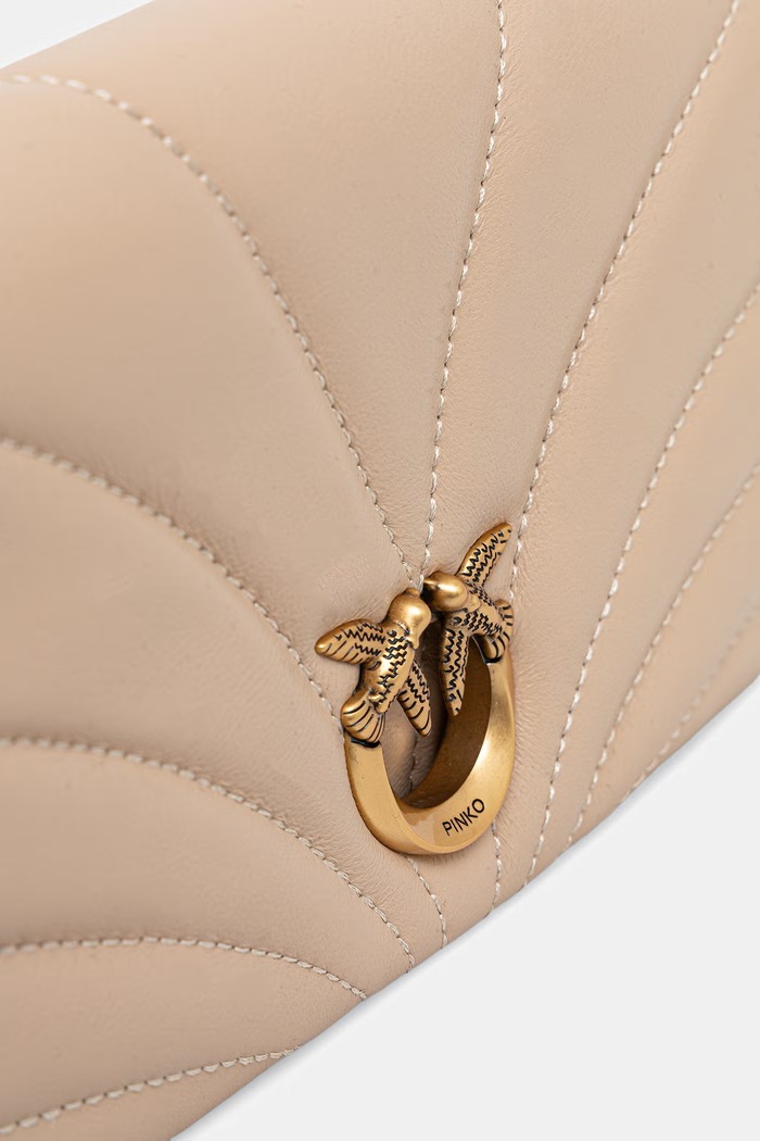 Dodaci Pinko crossbody torba za žene kožna 107039.A0F2 bež