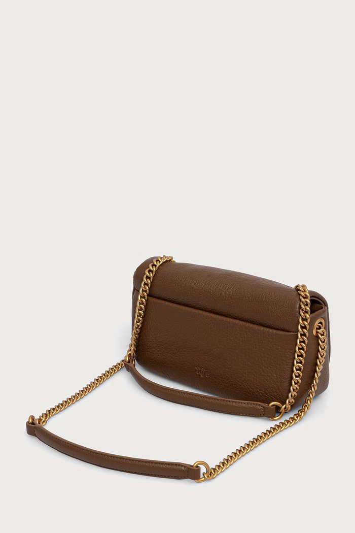 Doplňky Pinko crossbody kabelka dámská kožená 107038.A3CX hnědá