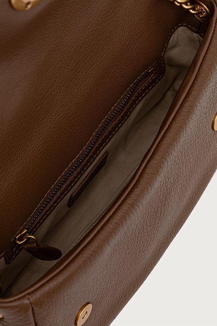 Pinko crossbody kabelka dámská kožená 107038.A3CX hnědá