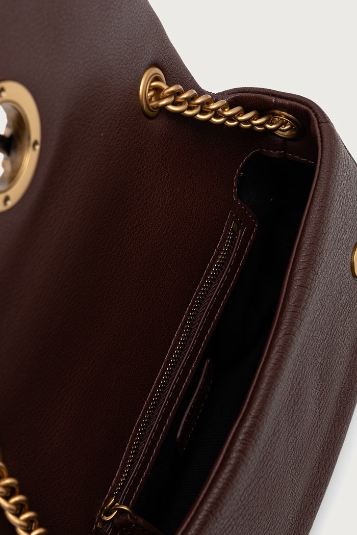 Pinko crossbody torbica ženska usnjena 107038.A3CX rjava