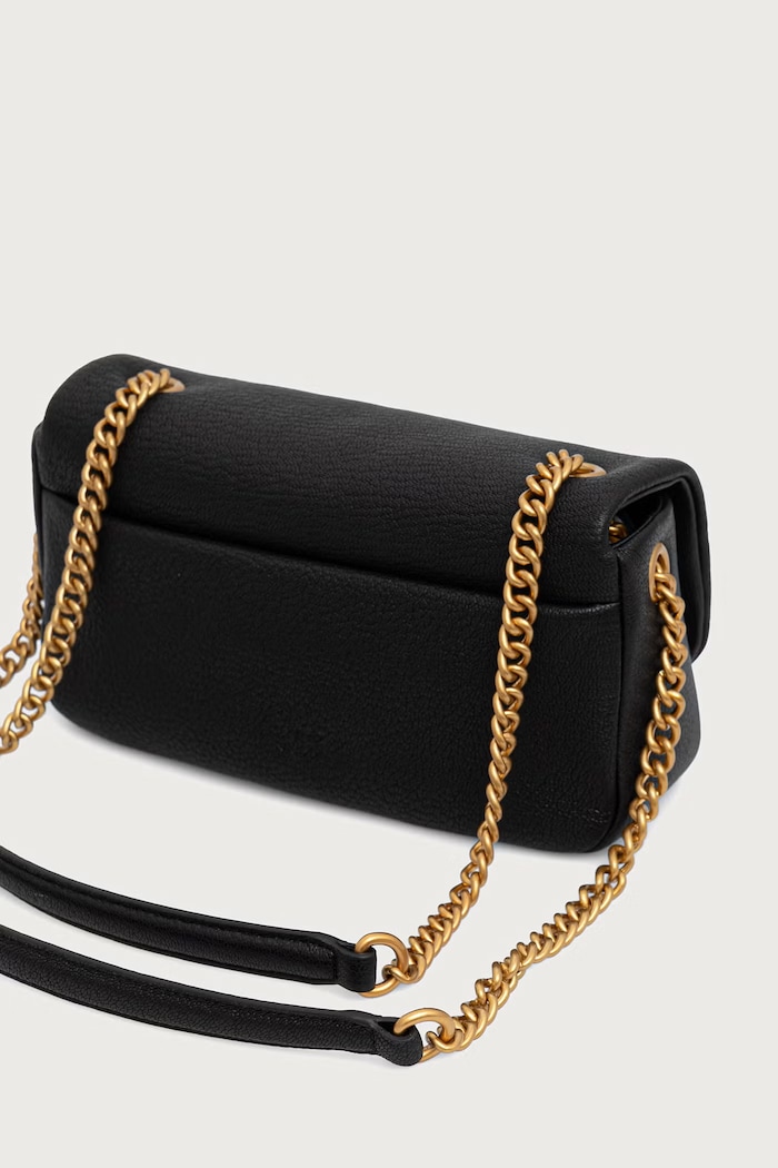 Dodatki Pinko crossbody torbica ženska usnjena 107038.A3CX črna