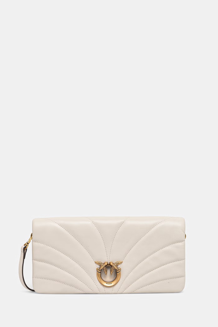 Pinko torebka crossbody damska skórzana beżowy 107035.A0F2