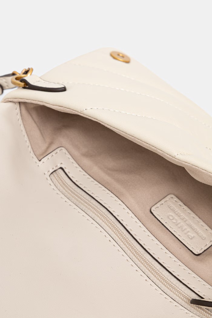 Pinko torebka crossbody damska skórzana 107035.A0F2 beżowy
