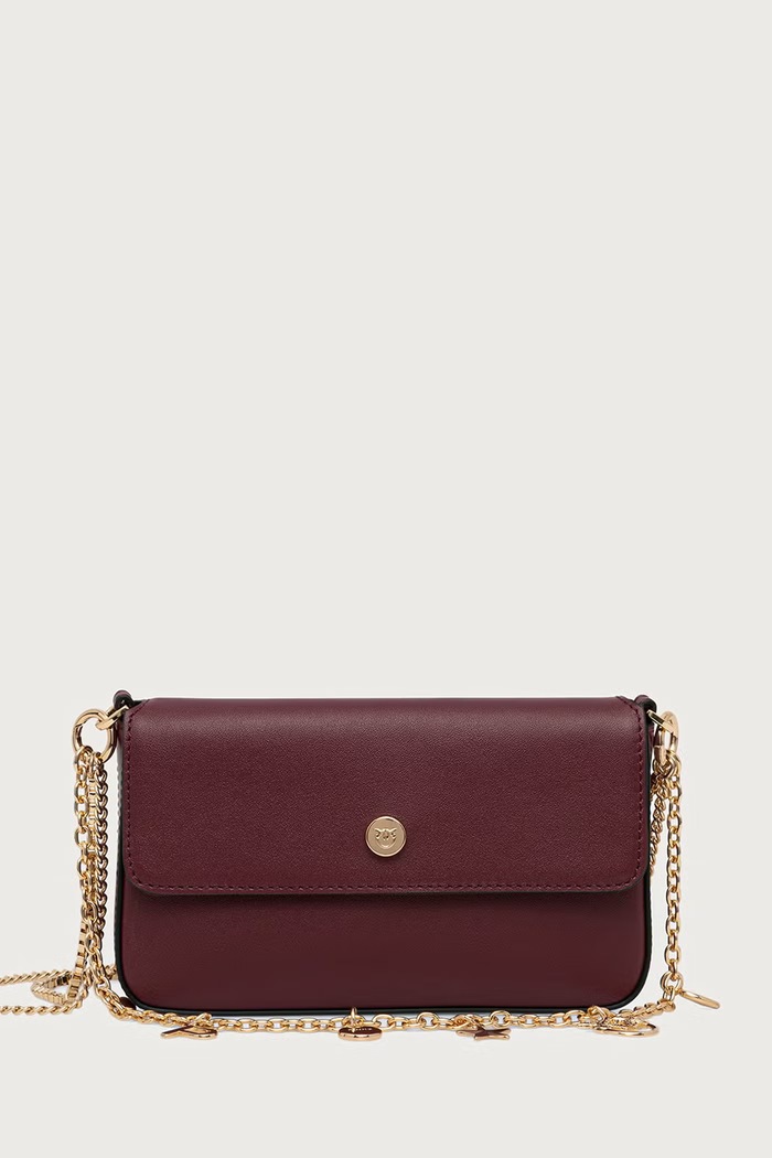 Pinko Crossbody torba za žene od kože bordo 107028.A0QO