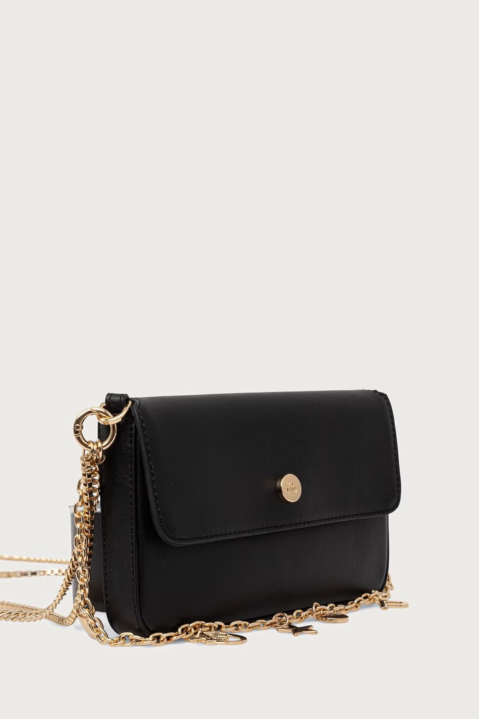 Pinko Crossbody torba za žene od kože 107028.A0QO crna AW26
