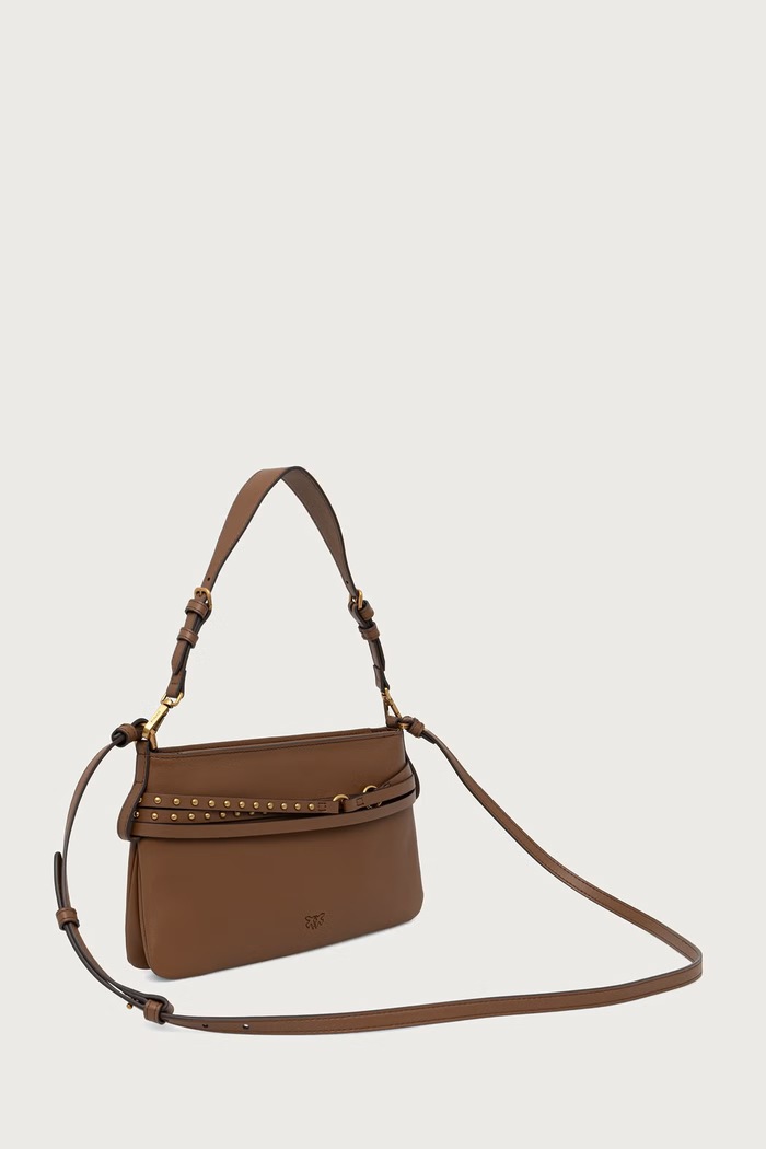 Pinko Torebka crossbody damska skórzana 106177.A0QO brązowy AW26