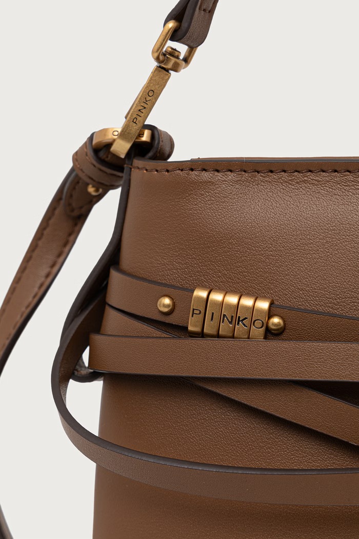 Torebka crossbody damska skórzana Pinko 106177.A0QO brązowy