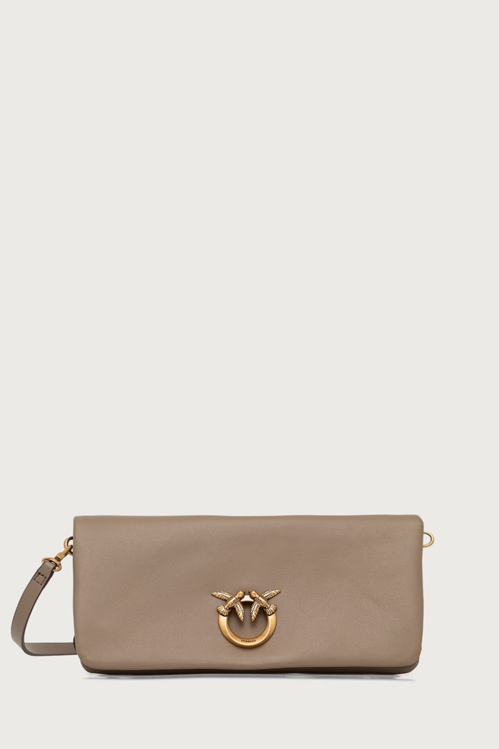 Pinko Torebka crossbody damska skórzana beżowy 106023.A0QO