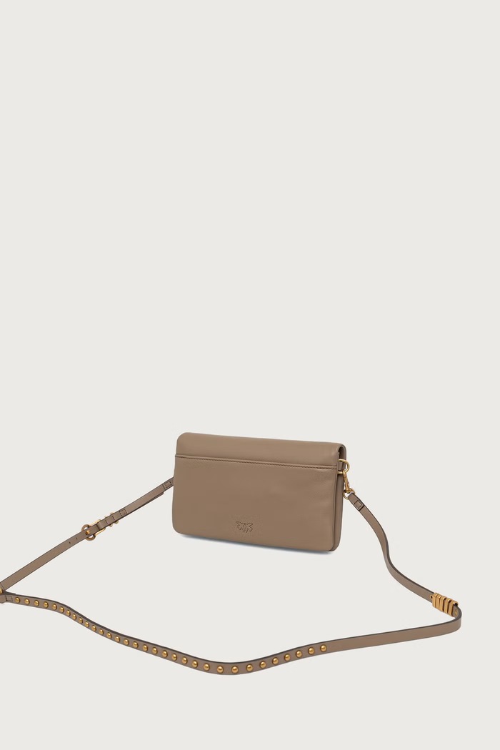 Pinko Torebka crossbody damska skórzana 106023.A0QO beżowy AW26