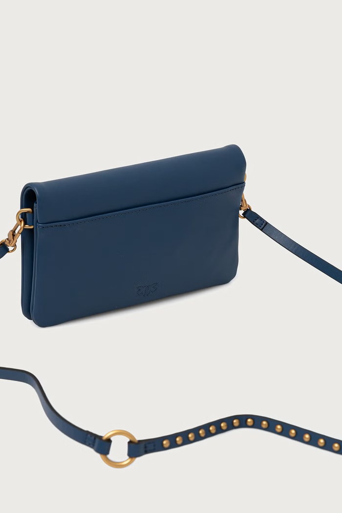 Doplňky Pinko Crossbody kabelka dámská kožená 106023.A0QO modrá