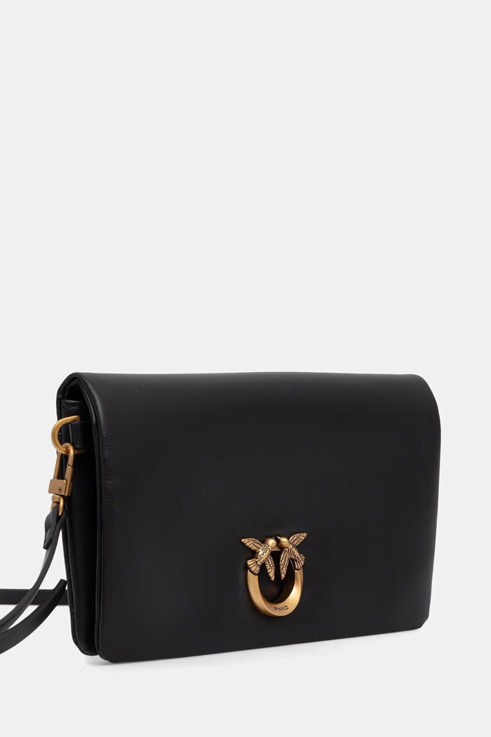 Pinko χιαστί γυναικεία δερμάτινη 106023.A0QO μαύρο AW26