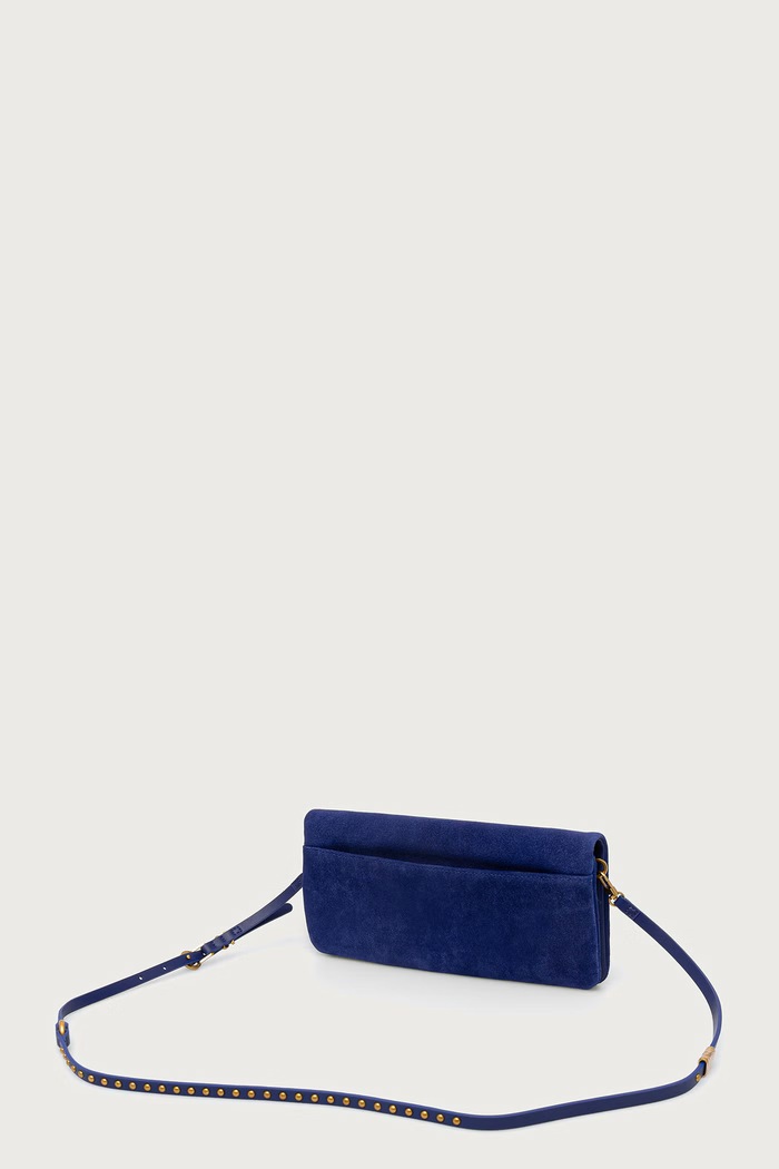 Akcesoria Pinko Torebka crossbody damska zamszowa 106022.A0F6 granatowy