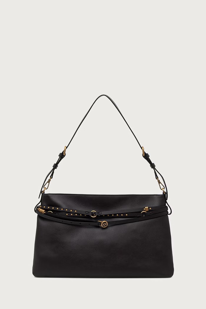Pinko Torebka crossbody damska skórzana bordowy 105903.A0QO