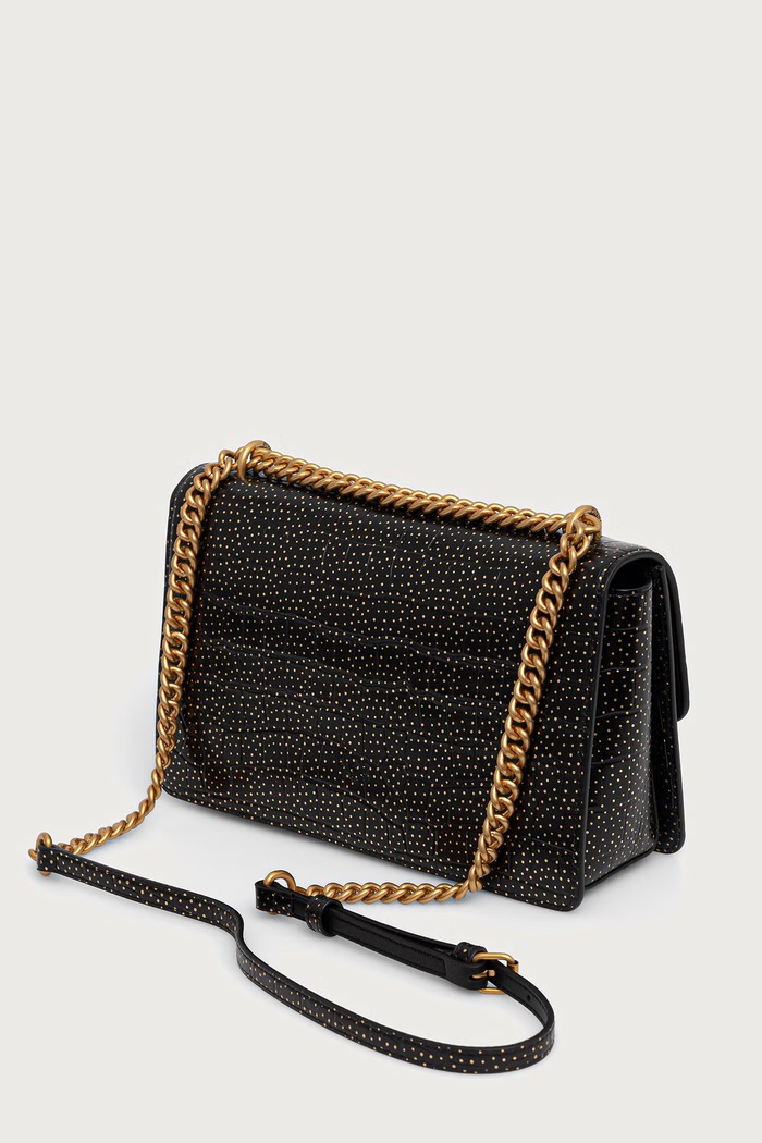 Dodaci Pinko crossbody torba za žene kožna 104549.A3EP crna