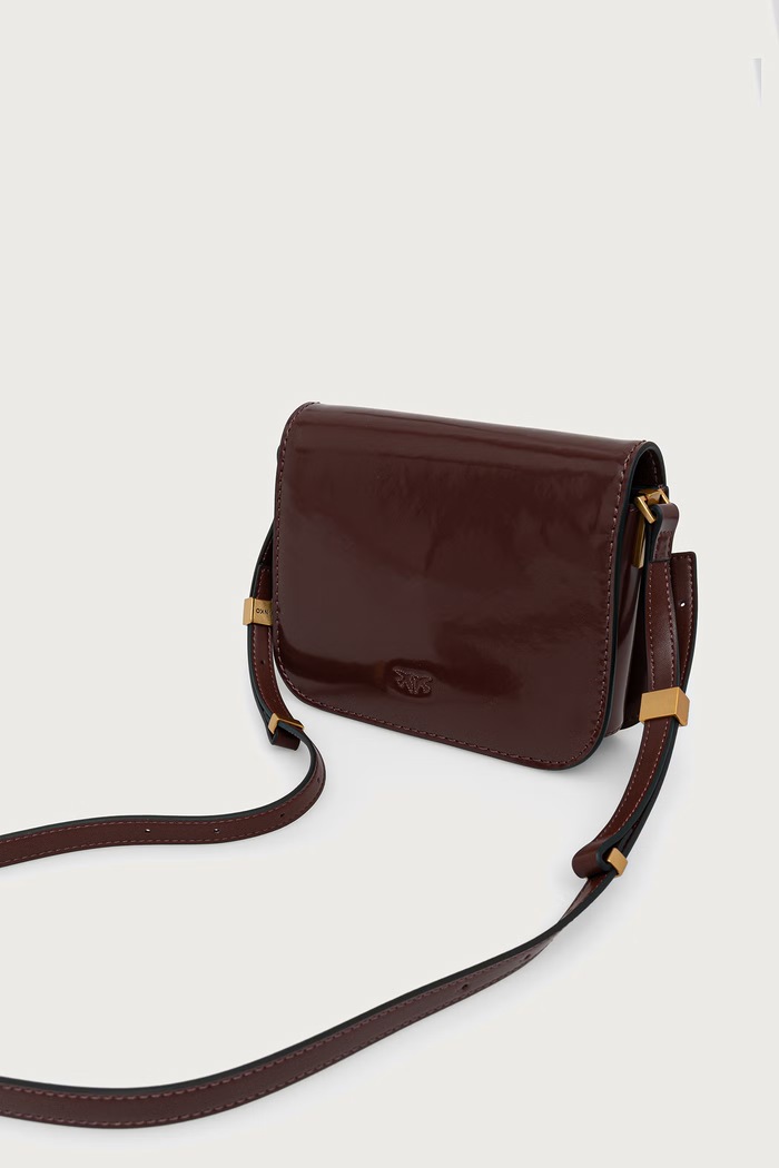 Doplňky Pinko crossbody kabelka dámská kožená 104297.A1EN burgundské