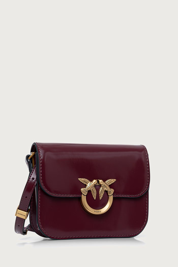 Pinko crossbody kabelka dámská kožená 104297.A1EN burgundské AW26