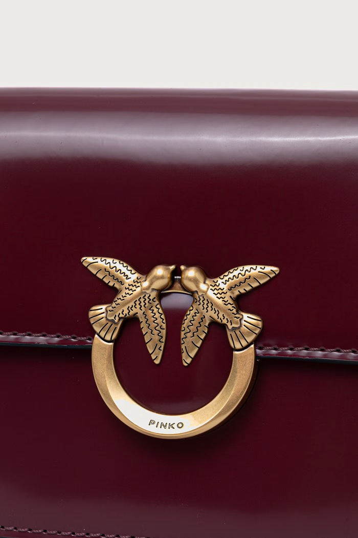 Doplňky Pinko crossbody kabelka dámská kožená 104297.A1EN burgundské