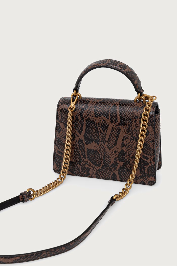Akcesoria Pinko Torebka crossbody damska z imitacji skóry 100071.A3E5 brązowy