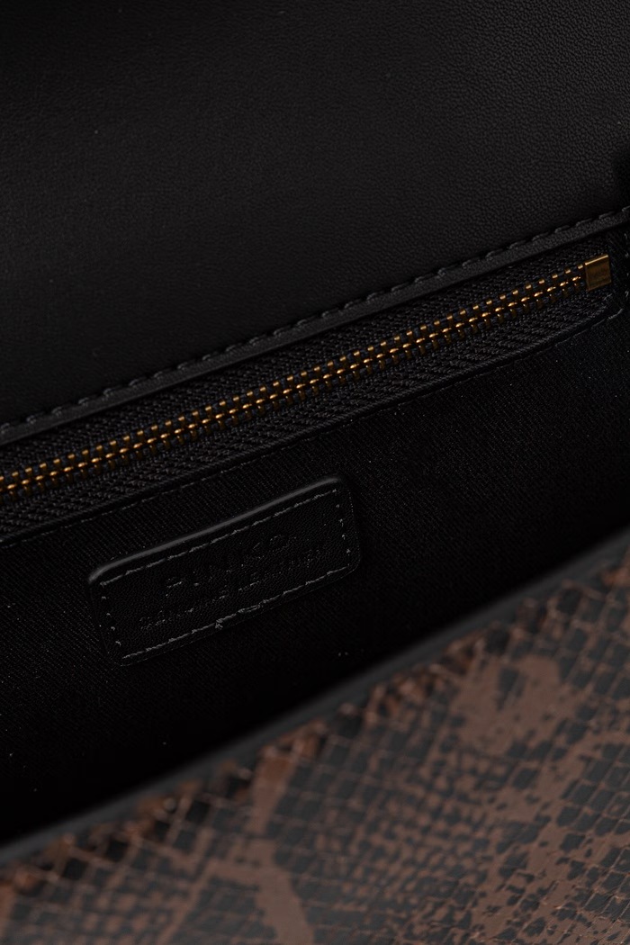 Torebka crossbody damska z imitacji skóry Pinko brązowy 100071.A3E5