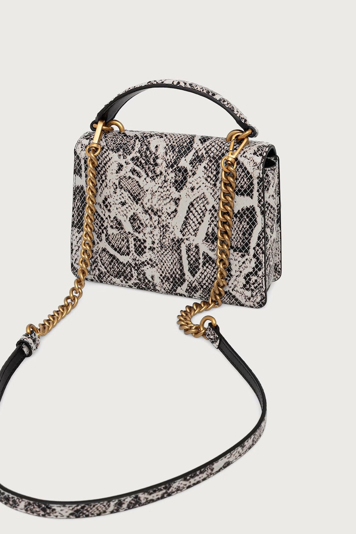 Accesorii Pinko Geantă crossbody pentru femei cu imitație de piele 100071.A3E5 gri