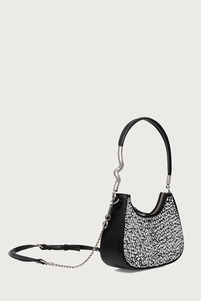 Steve Madden чанта тип хобо дамска от имитация на кожа Braz SM13002561 черен AW26