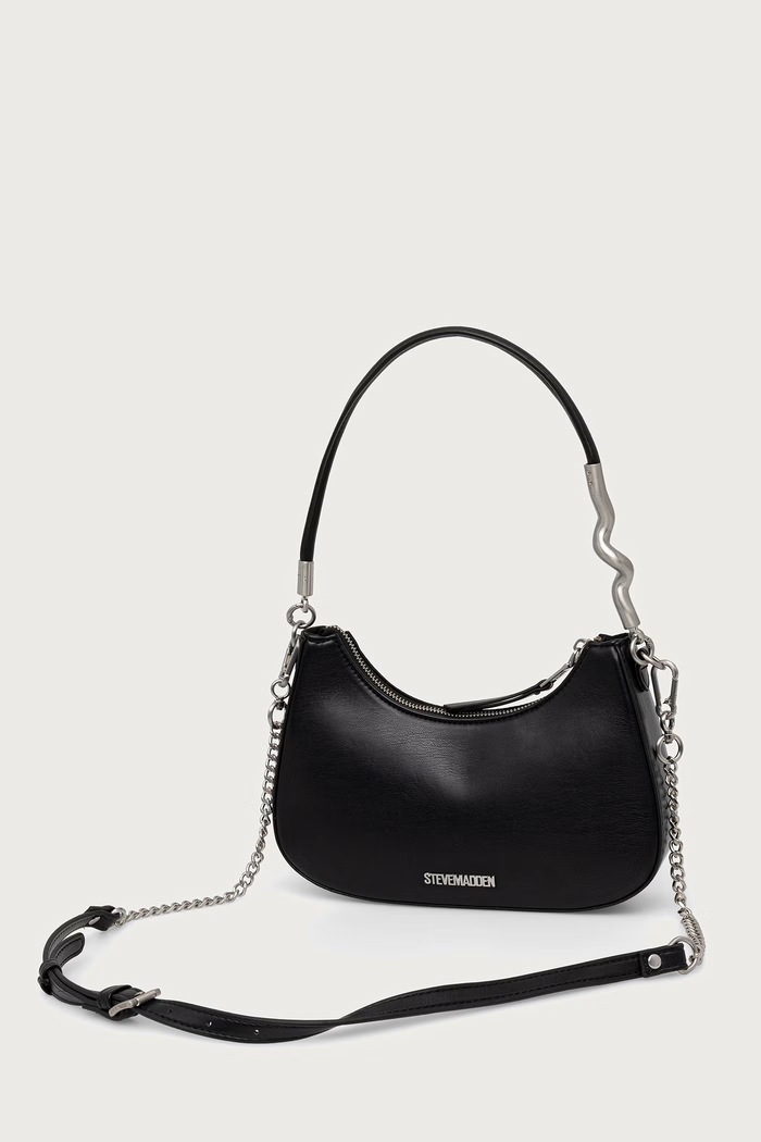 Аксесоари Steve Madden чанта тип хобо дамска от имитация на кожа Braz SM13002561 черен