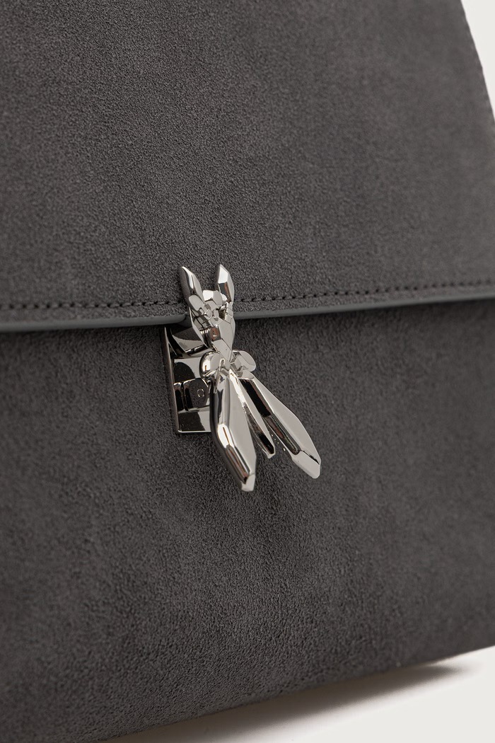 Patrizia Pepe torebka crossbody damska zamszowa szary 8B0173.L152