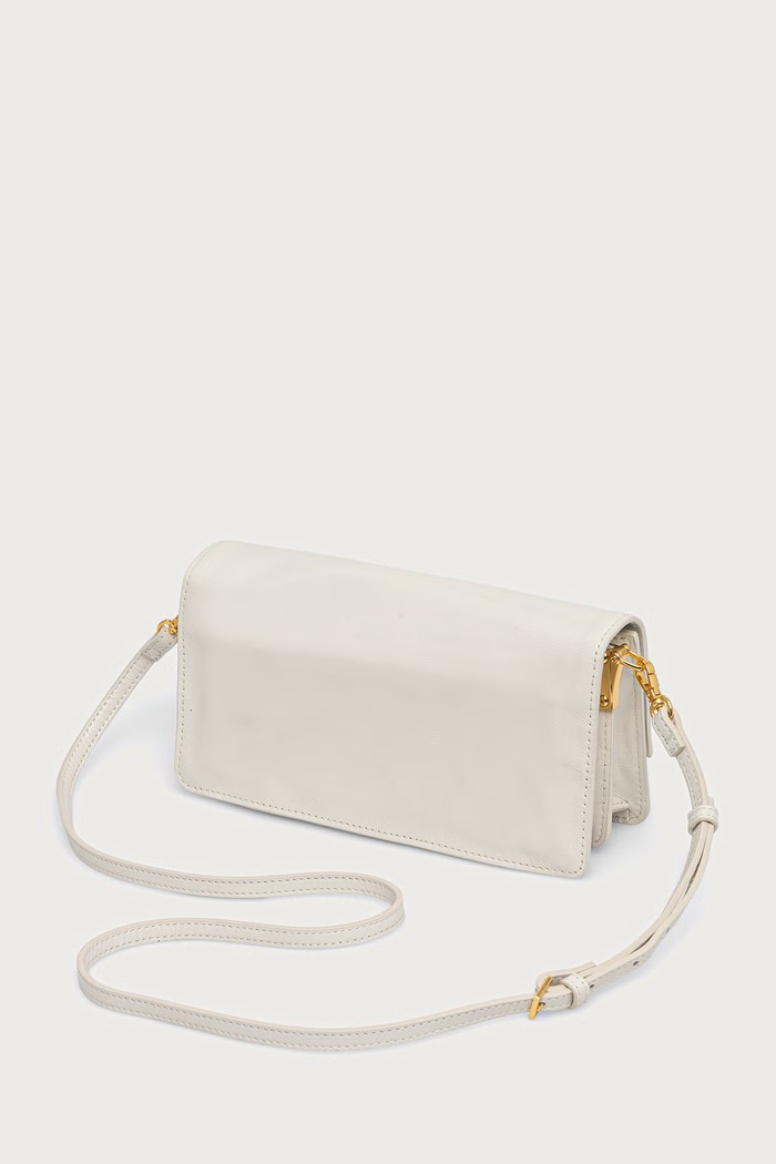 Doplnky Patrizia Pepe crossbody kabelka dámska kožená 8B0131.L0008 biela