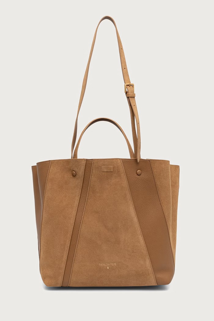 Patrizia Pepe torebka shopper damska skórzana 8B0114.L055 brązowy AW26