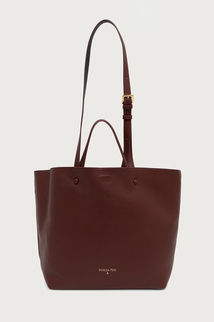 Akcesoria Patrizia Pepe torebka shopper damska skórzana 8B0054.L133 brązowy
