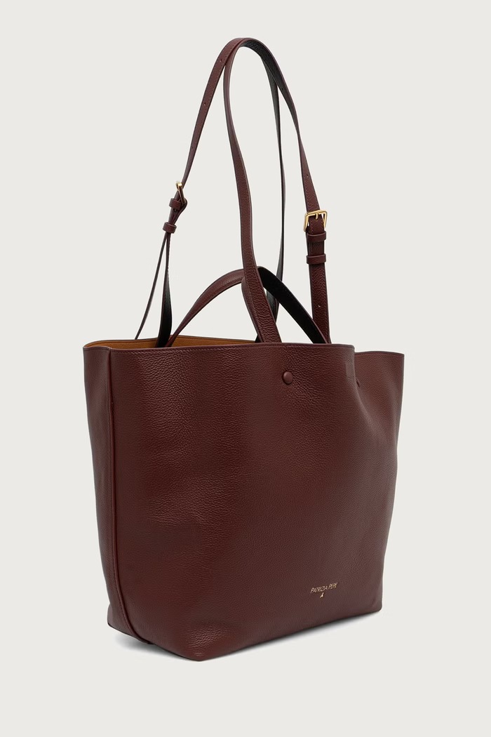 Patrizia Pepe torebka shopper damska skórzana brązowy 8B0054.L133