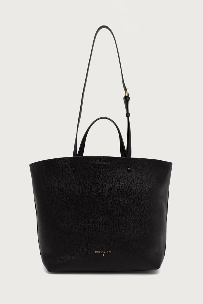 Patrizia Pepe torebka shopper damska skórzana 8B0054.L133 czarny AW26