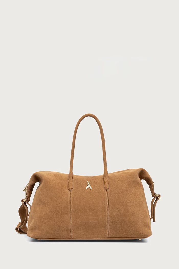Patrizia Pepe torebka shopper damska zamszowa brązowy 8B0012.L152
