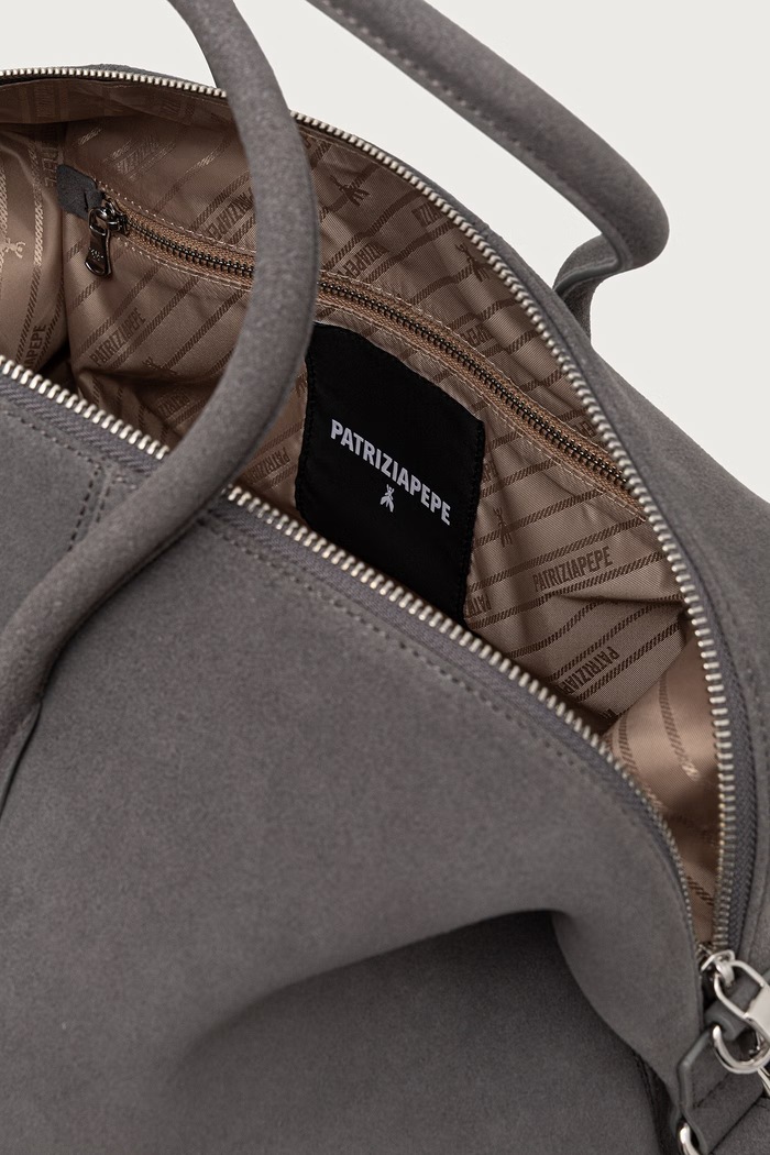 Patrizia Pepe torebka shopper damska zamszowa szary 8B0012.L152