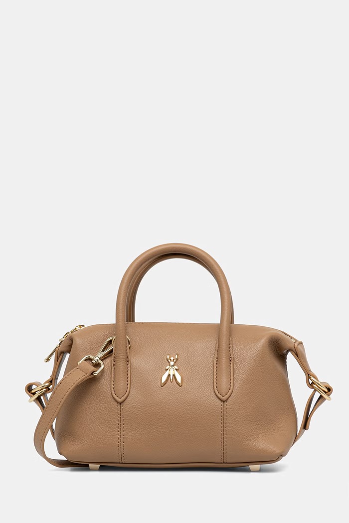 Patrizia Pepe crossbody torbica ženska usnjena bež 8B0010.L162
